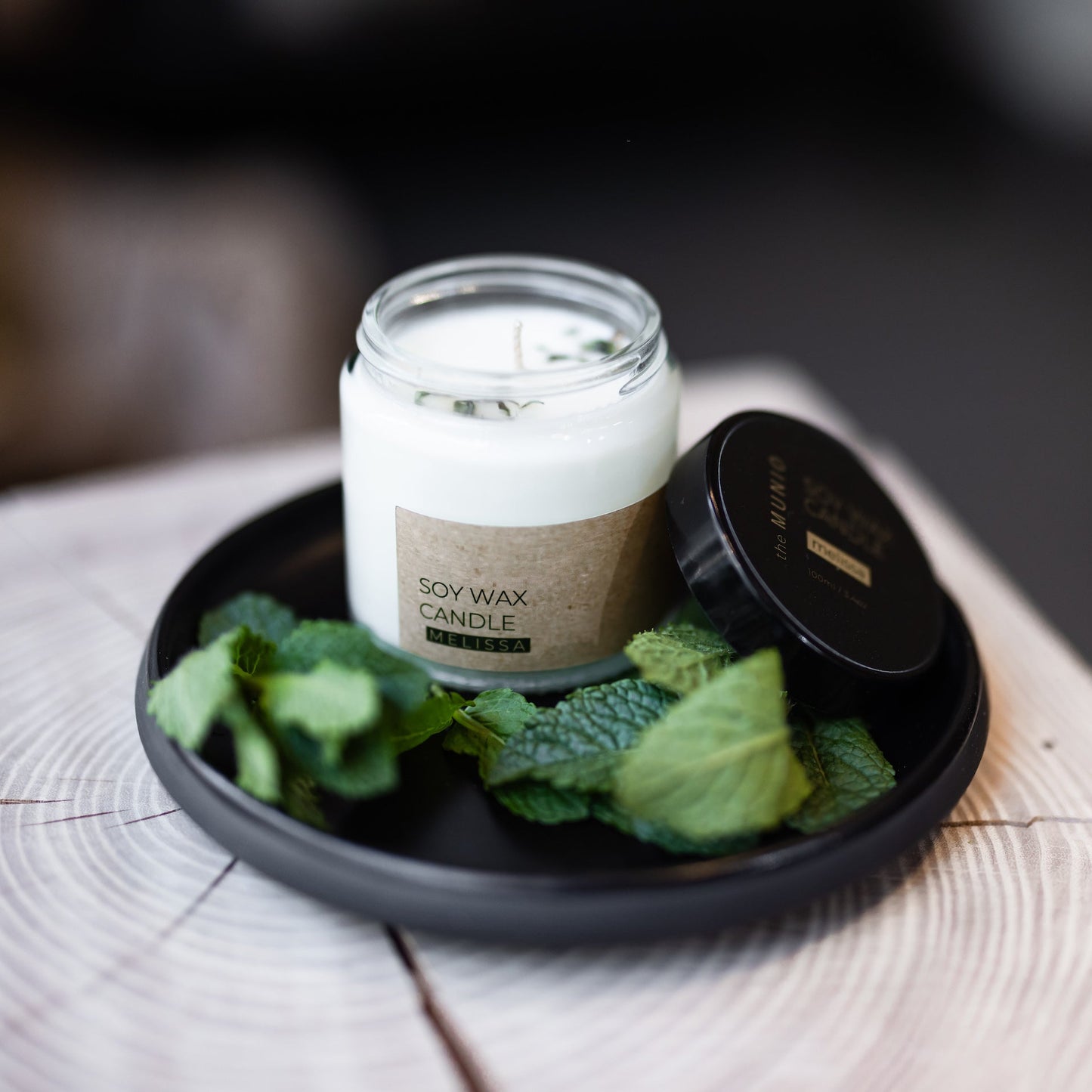 Melissa mini candle in glass jar