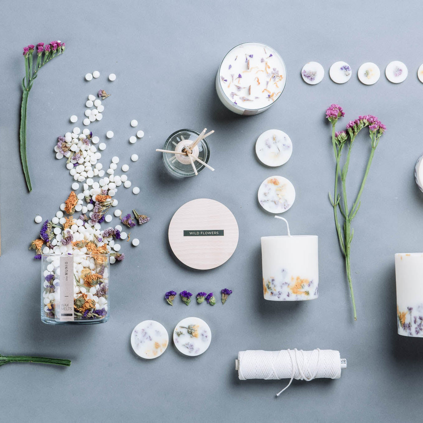 Wild flowers scented wax rounds