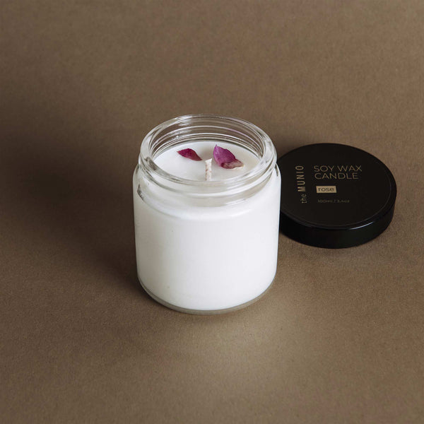 Rose mini candle in glass votive