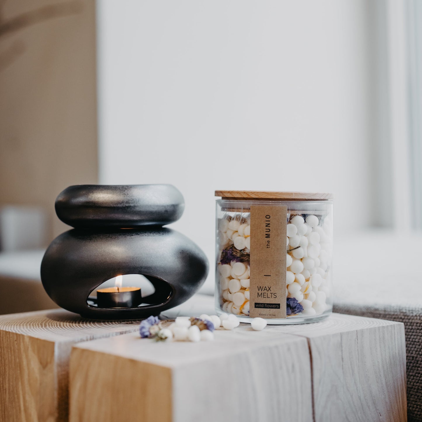 Wild flowers wax melts in glass votive