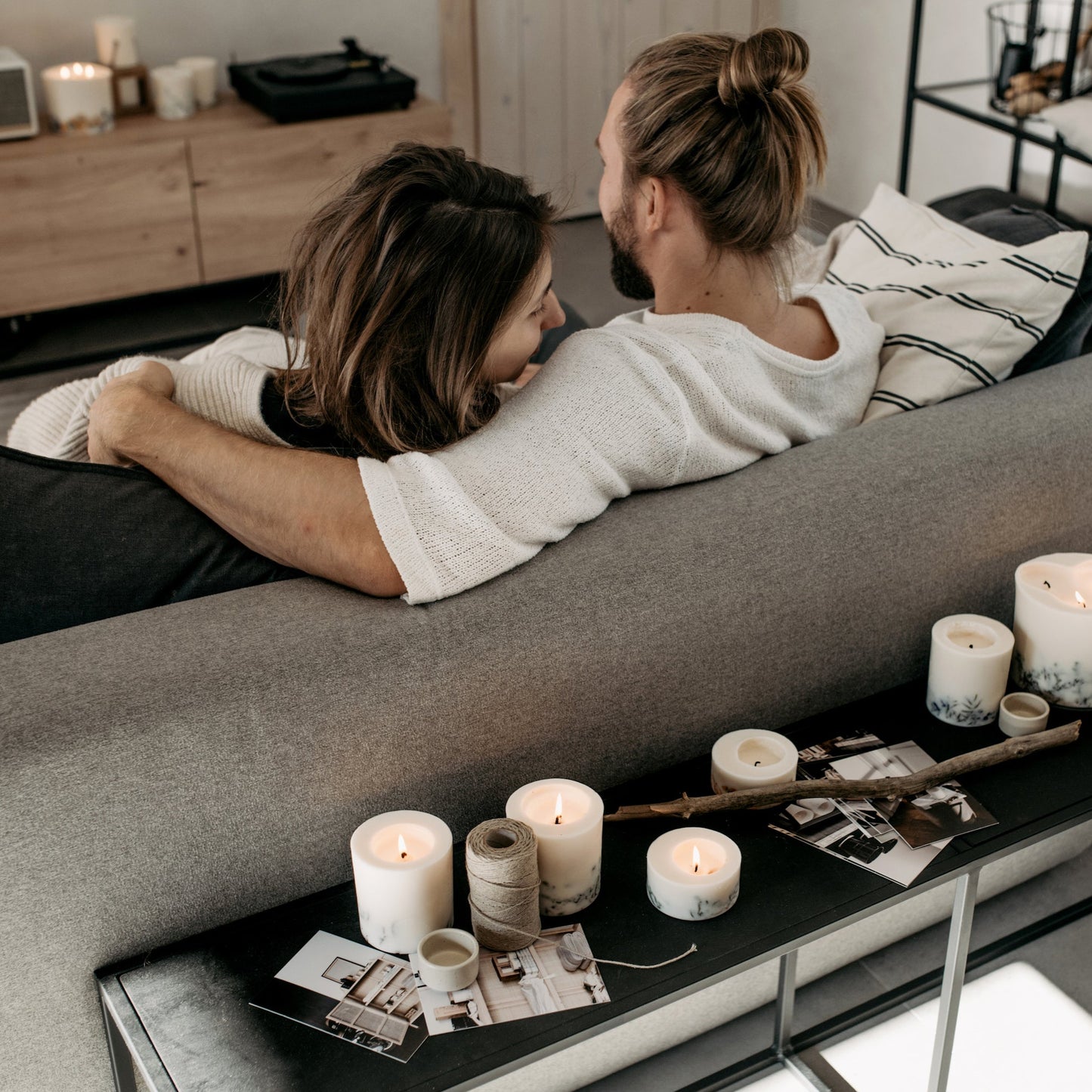 Linden flowers pillar candle