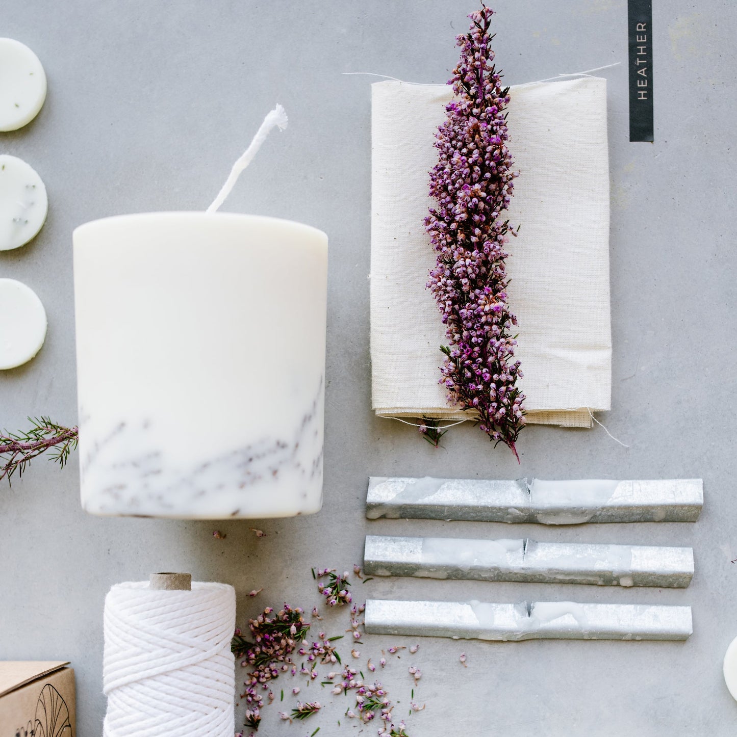 Heather pillar candle