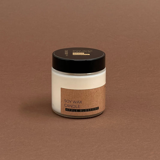 Apple blossoms mini candle in glass votive
