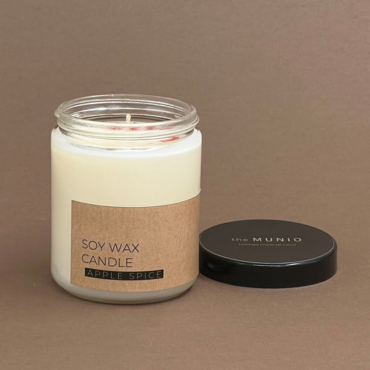 Apple spice candle in glass jar