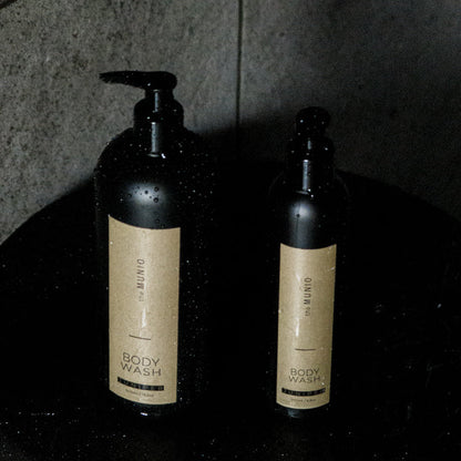 Juniper body wash in 500ml black bottle