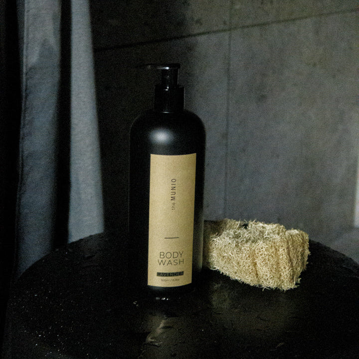 Lavender body wash in 500ml black bottle