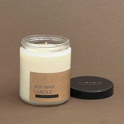 Cinnamon candle in glass jar