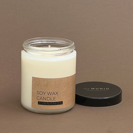 Cinnamon candle in glass jar