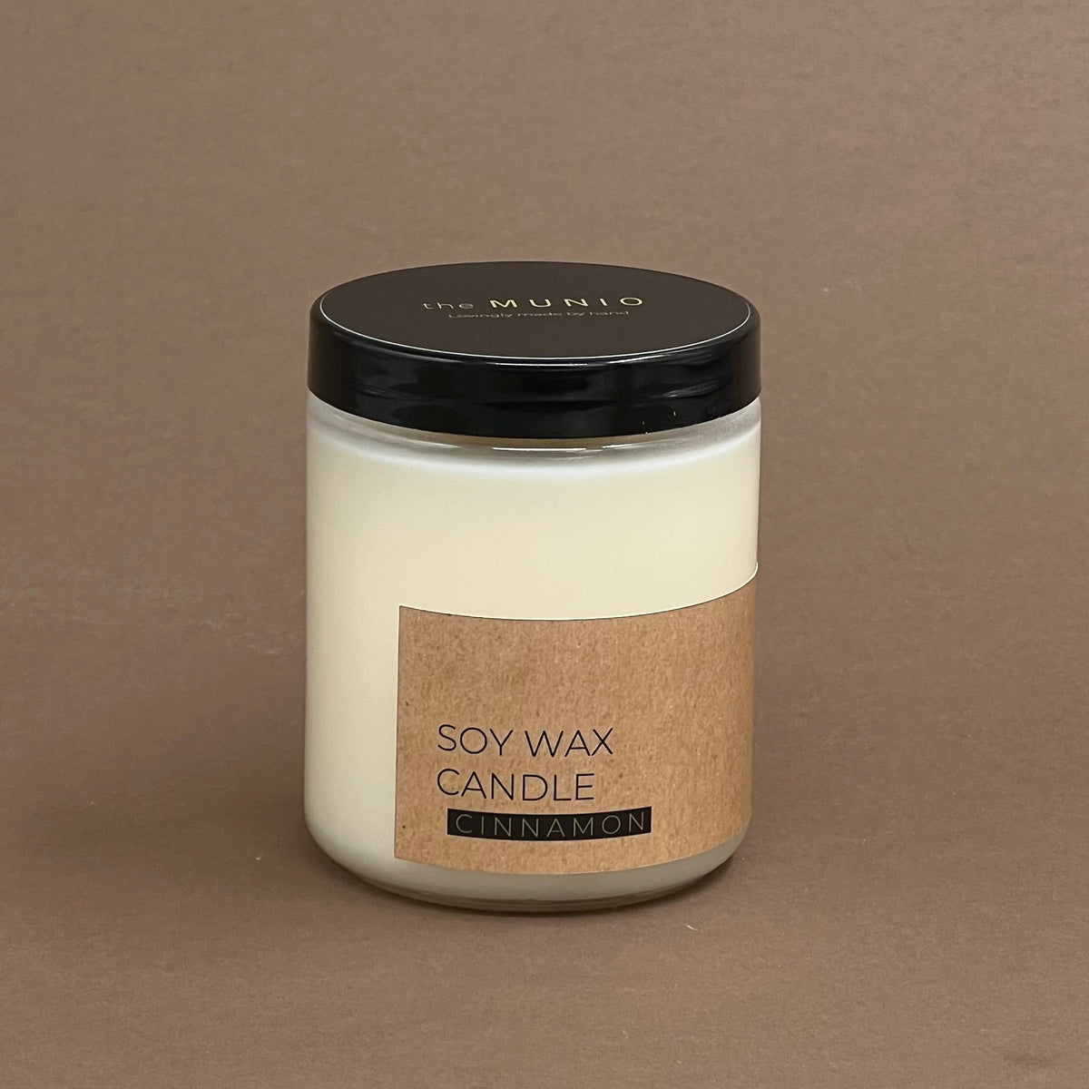 Cinnamon candle in glass jar