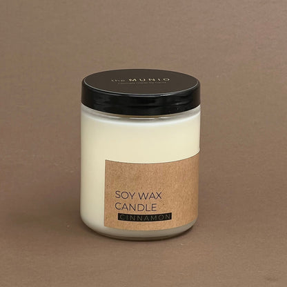 Cinnamon candle in glass jar