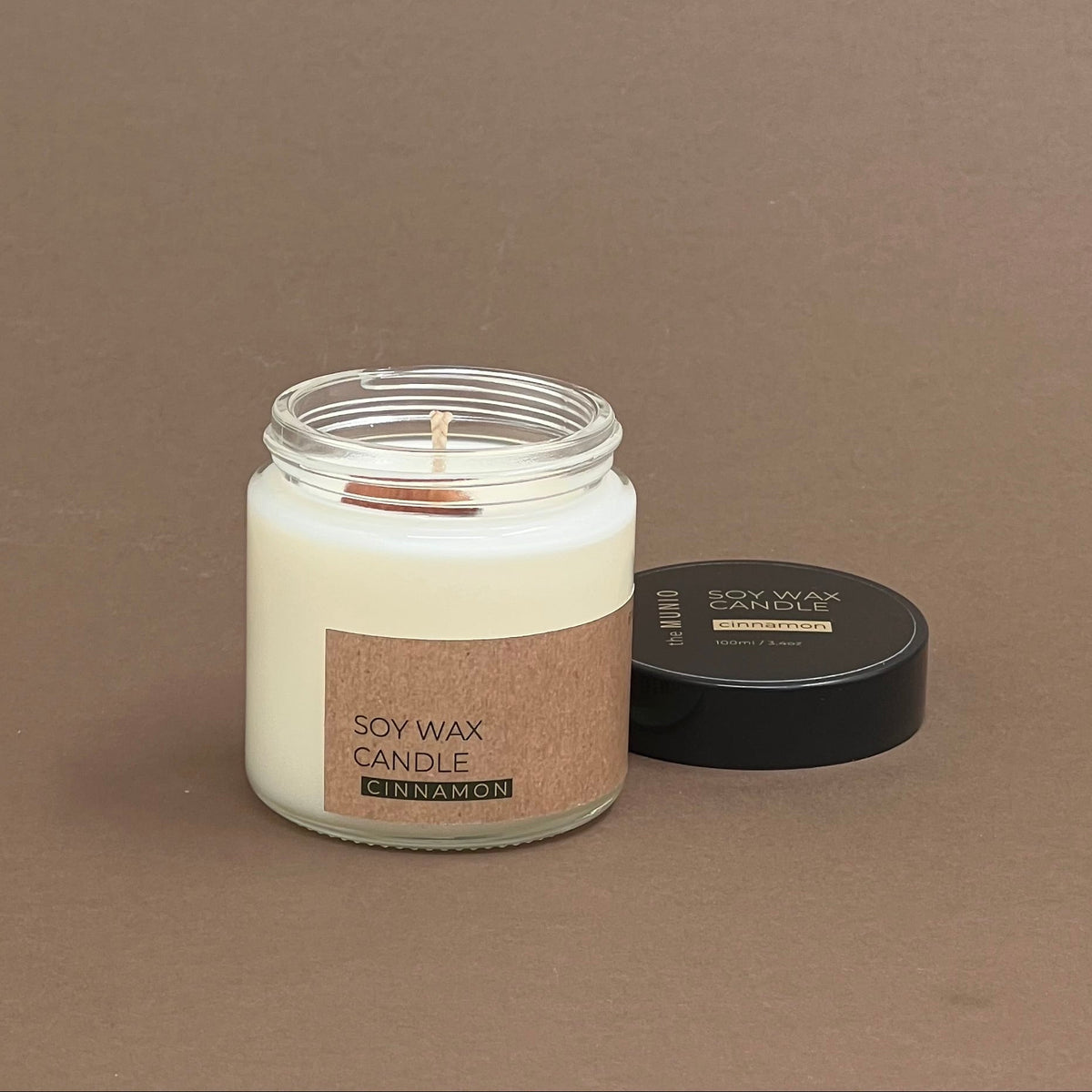 Cinnamon mini candle in glass jar