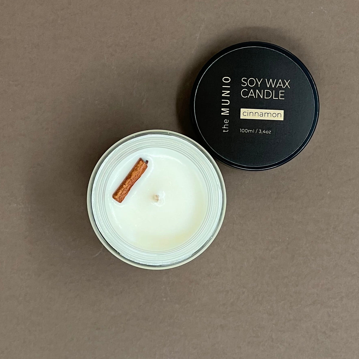 Cinnamon mini candle in glass jar