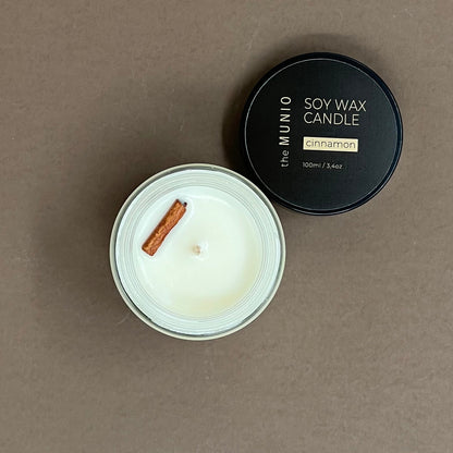 Cinnamon mini candle in glass jar