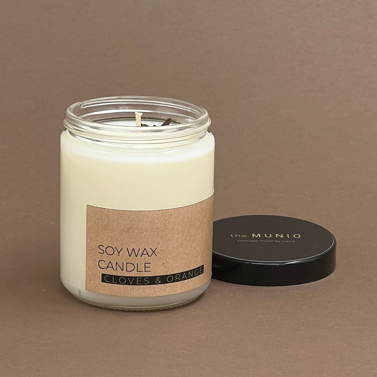 Cloves & orange candle in glass jar