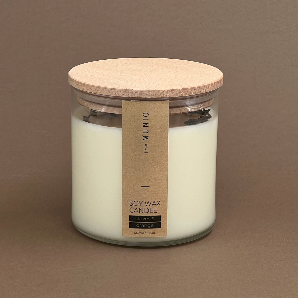 Cloves & orange candle in a glass votive with 2 wicks