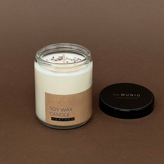 Heather candle in glass votive