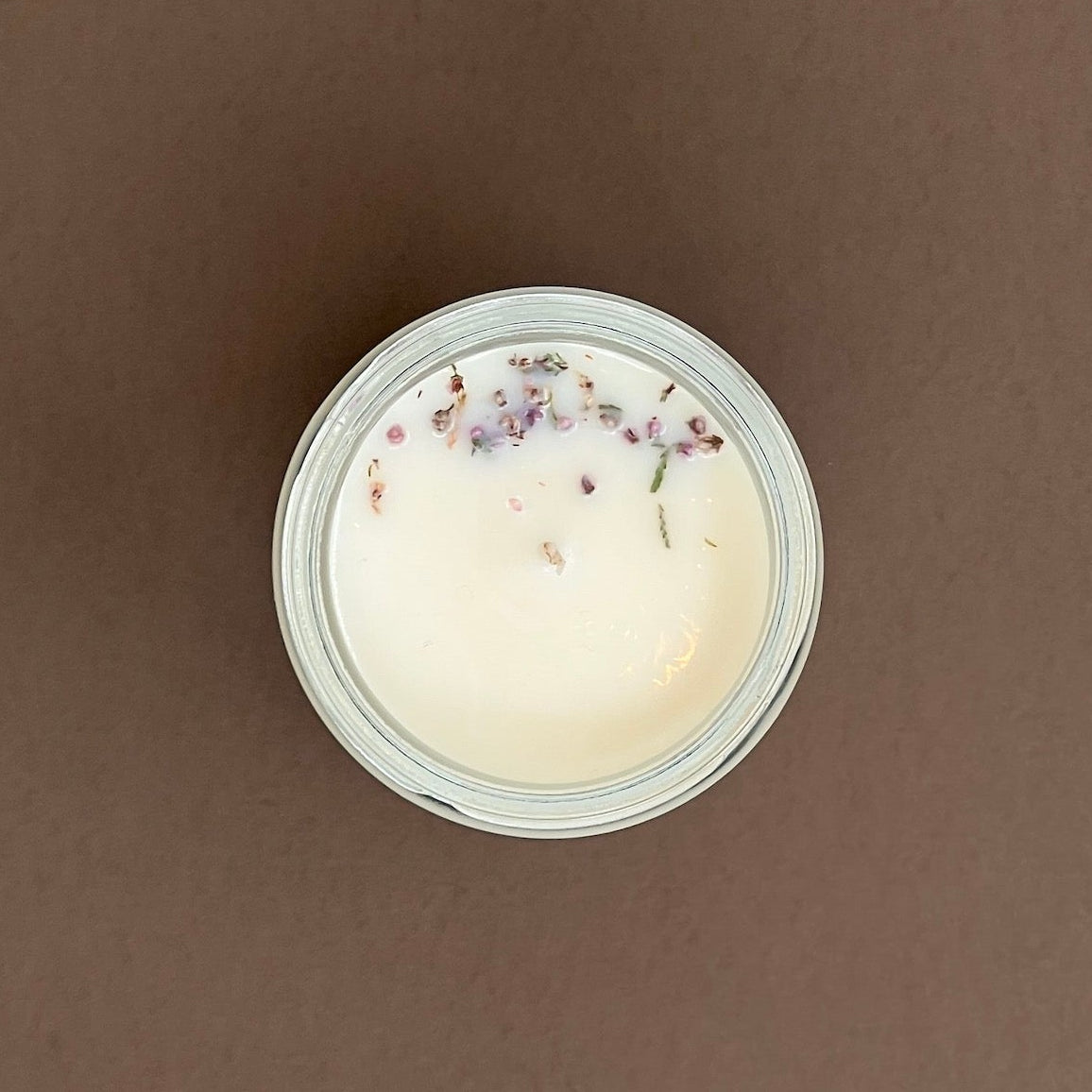 Heather candle in glass votive