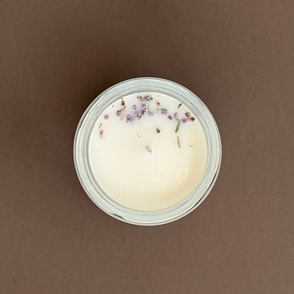 Heather mini candle in glass jar