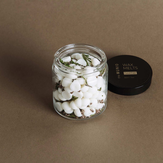 Heather mini wax melts in glass votive