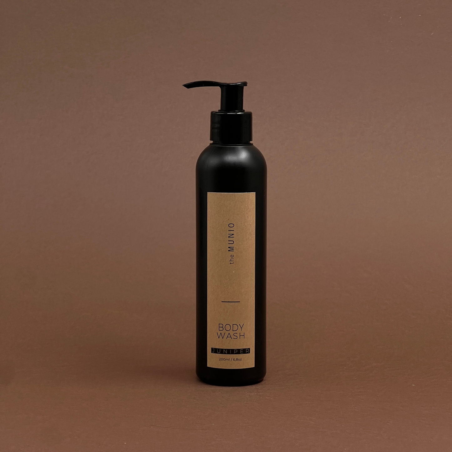 Juniper body wash in 200ml black bottle