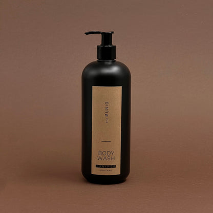 Juniper body wash in 500ml black bottle