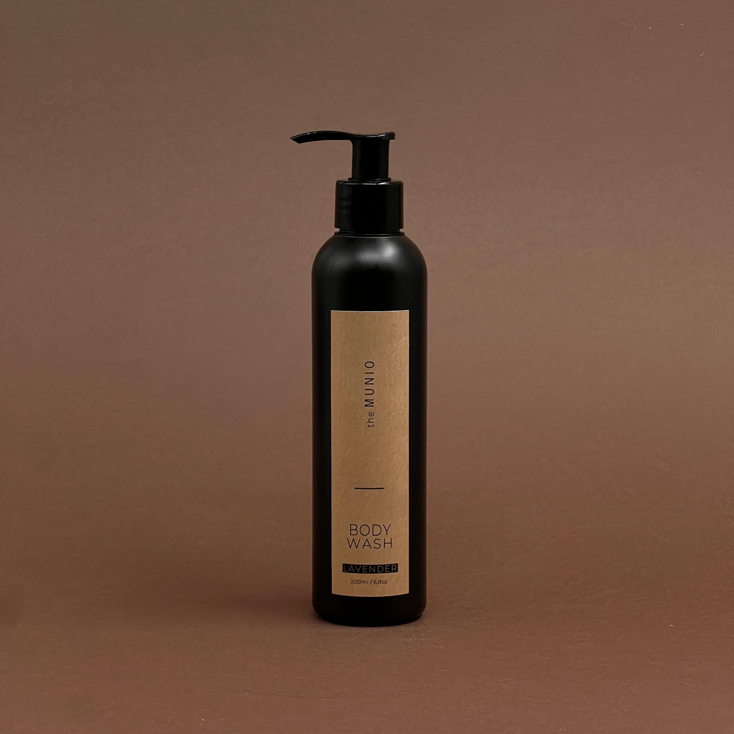 Lavender body wash in 200ml black bottle