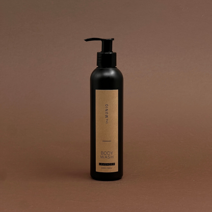 Lavender body wash in 200ml black bottle