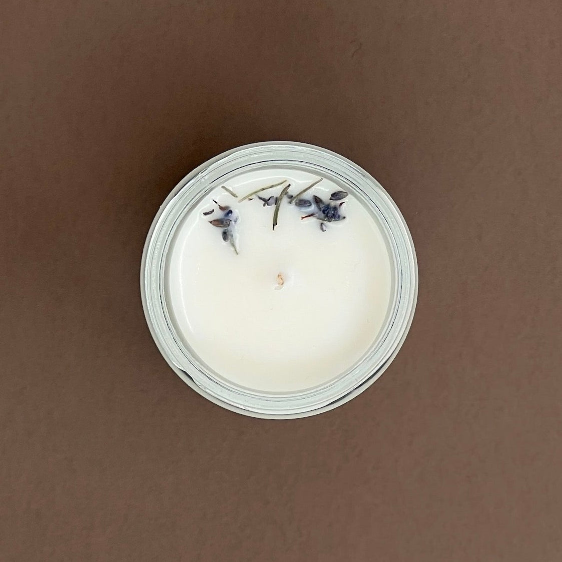 Lavender candle in glass jar