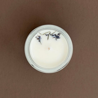 Lavender candle in glass jar