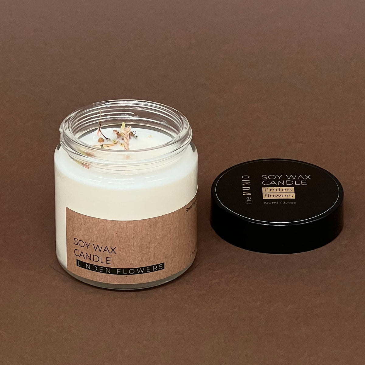 Linden flowers mini candle in glass jar