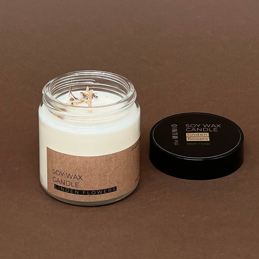 Linden flowers mini candle in glass jar