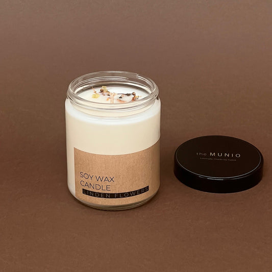 Linden flowers candle in glass jar