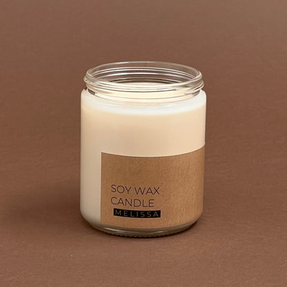 Melissa candle in glass jar