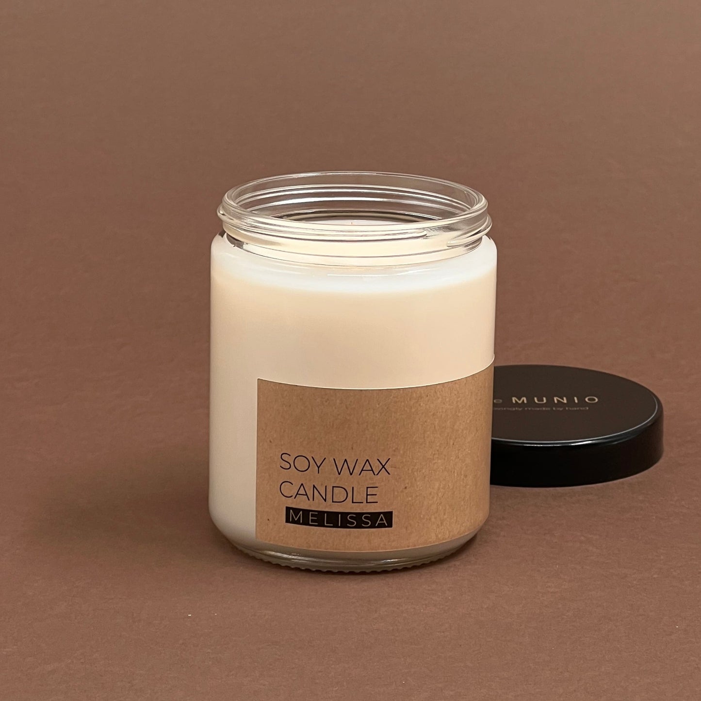 Melissa candle in glass jar
