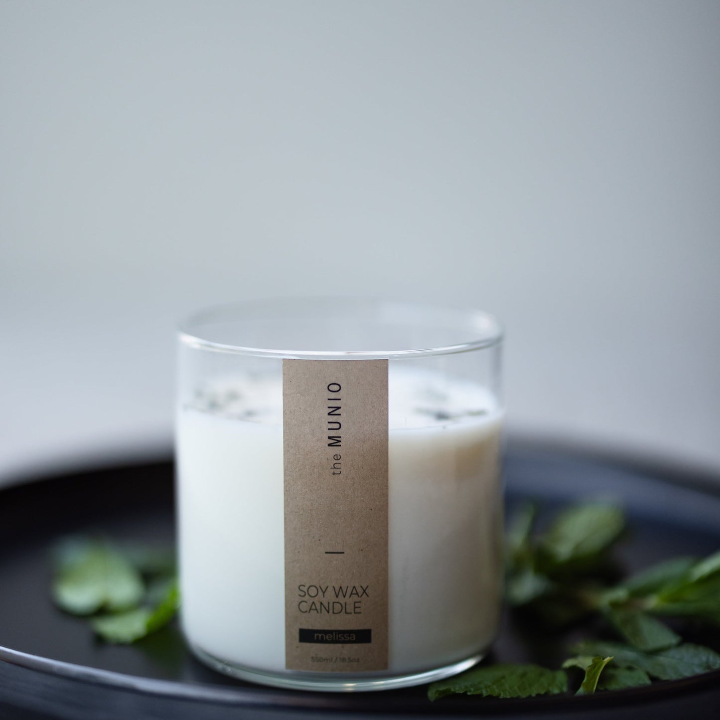 Melissa candle in glass votive with 2 wicks