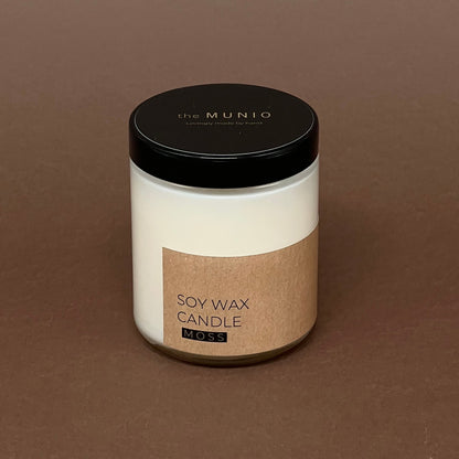 Moss candle in glass jar