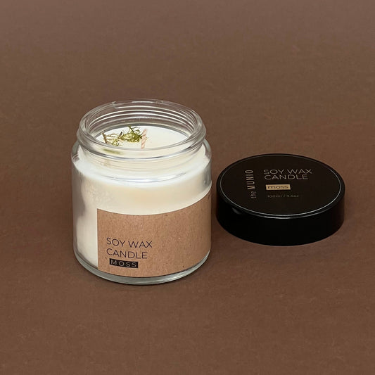 Moss mini candle in glass jar