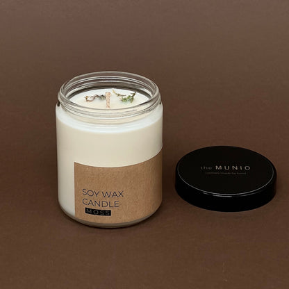 Moss candle in glass jar