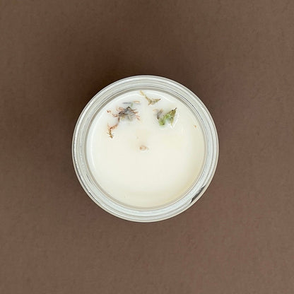 Moss candle in glass jar