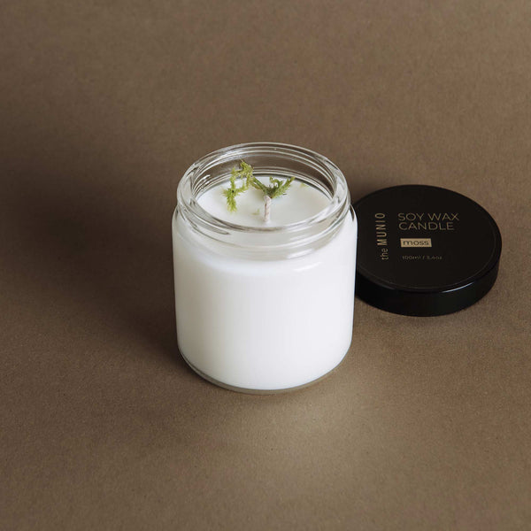 Moss mini candle in glass votive
