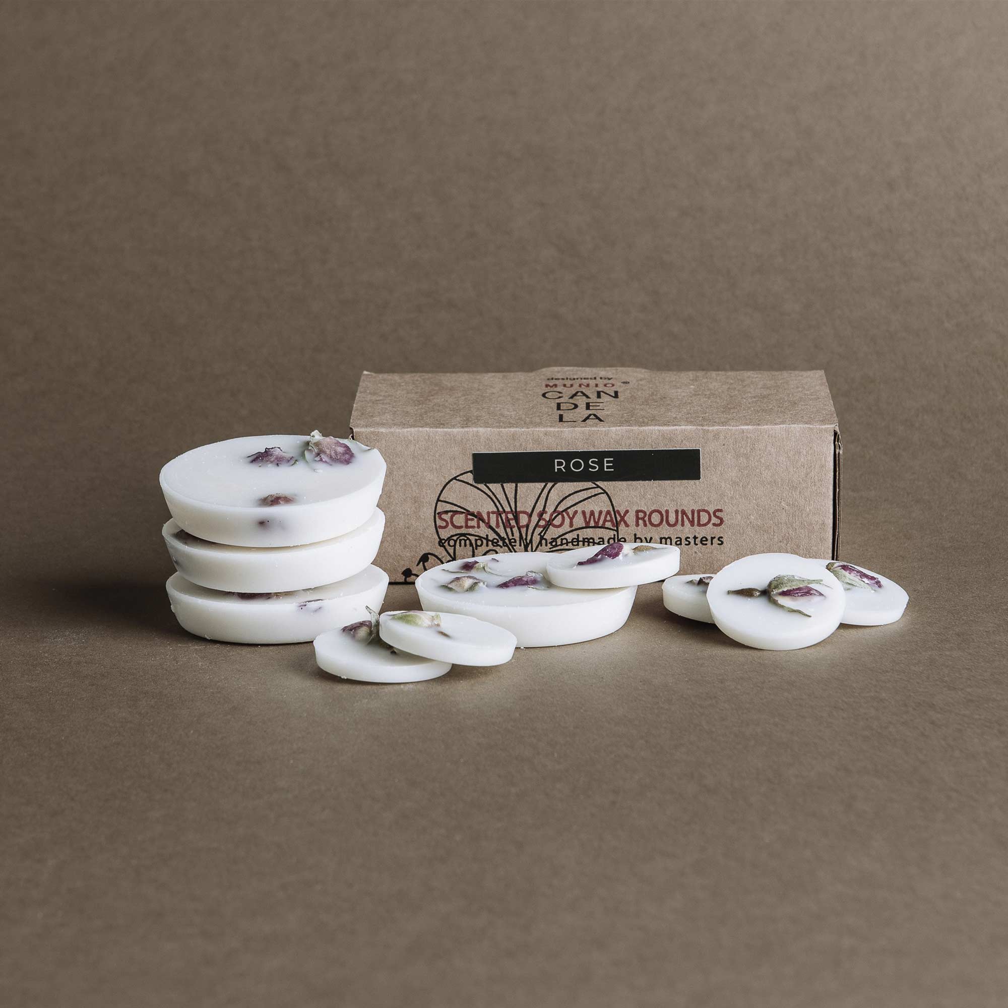 Rose scented soy wax rounds