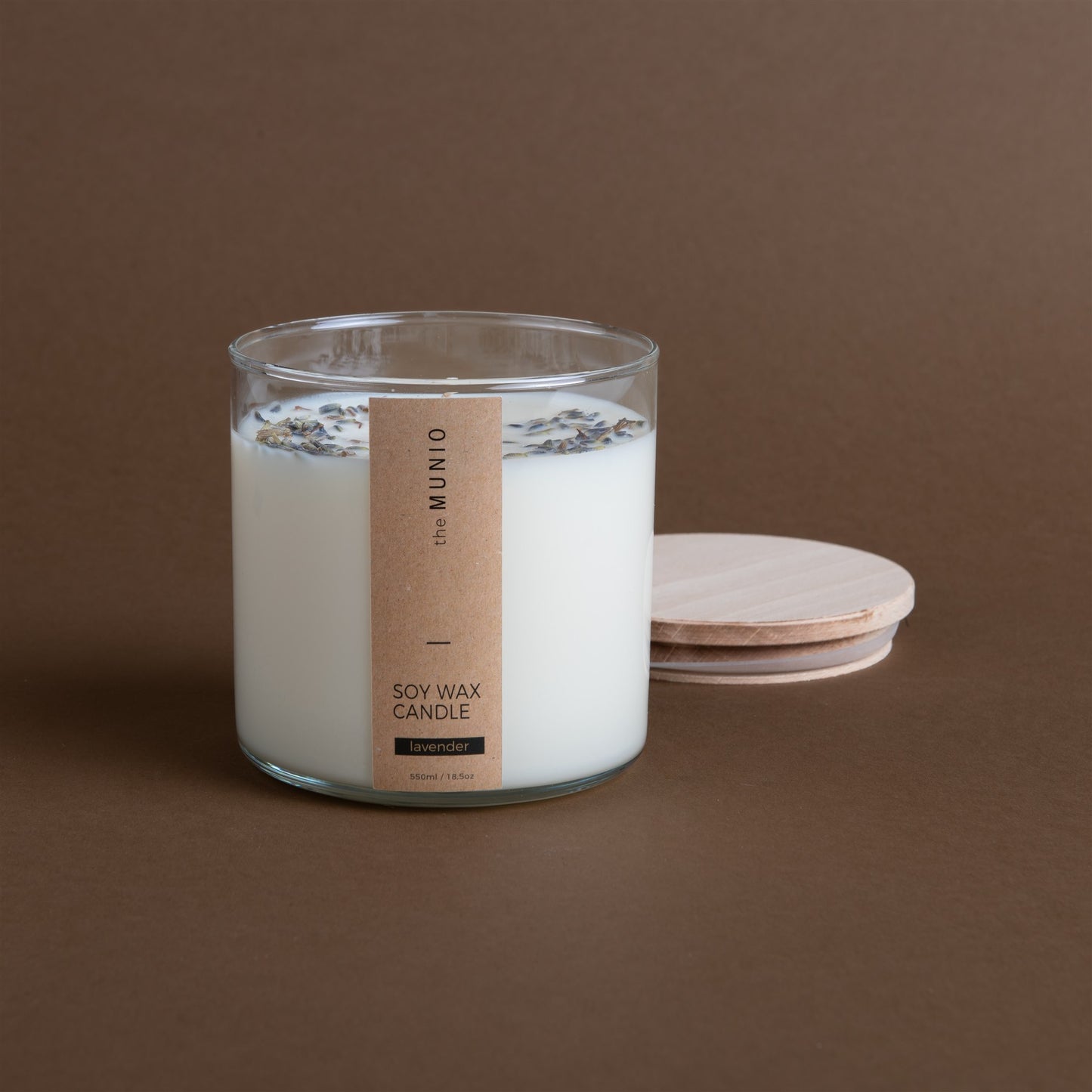 Lavender candle in glass votive