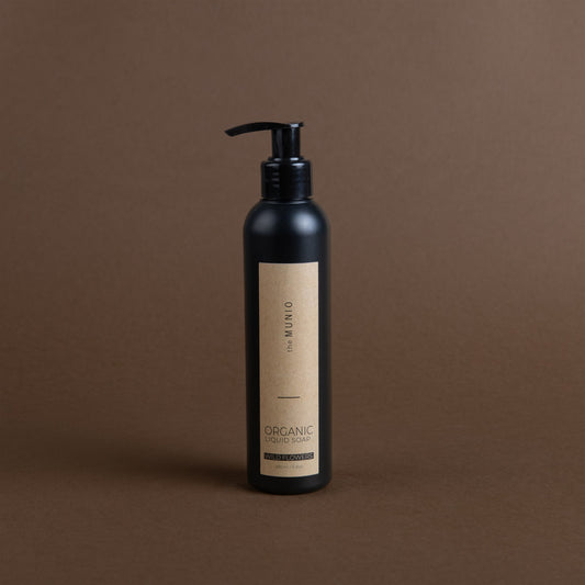 Wild flowers organic liquid soap in 200ml black bottle