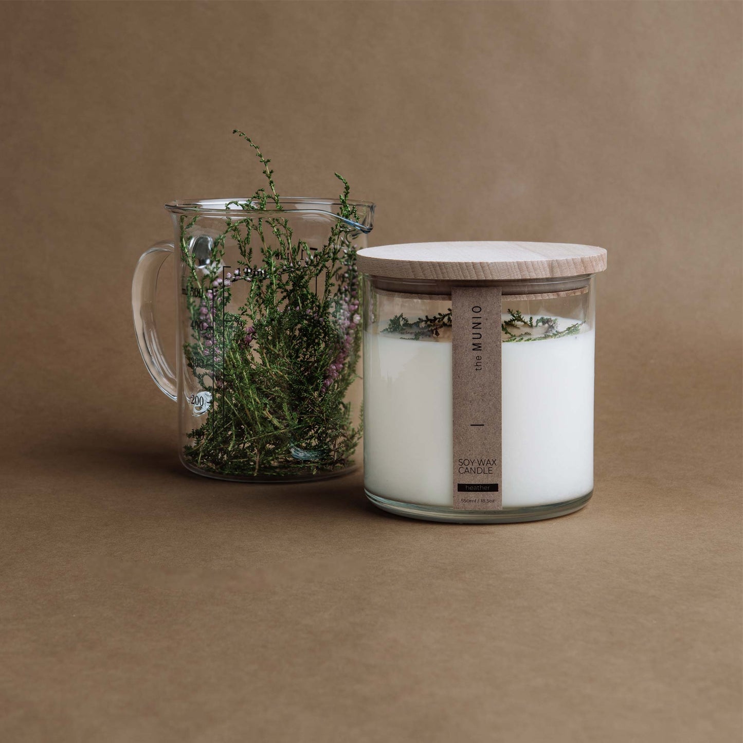 Heather candle in glass votive