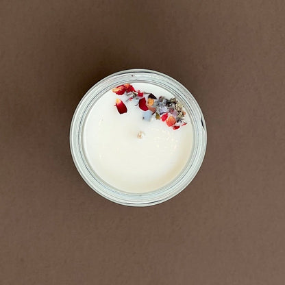 Rose mini candle in glass jar