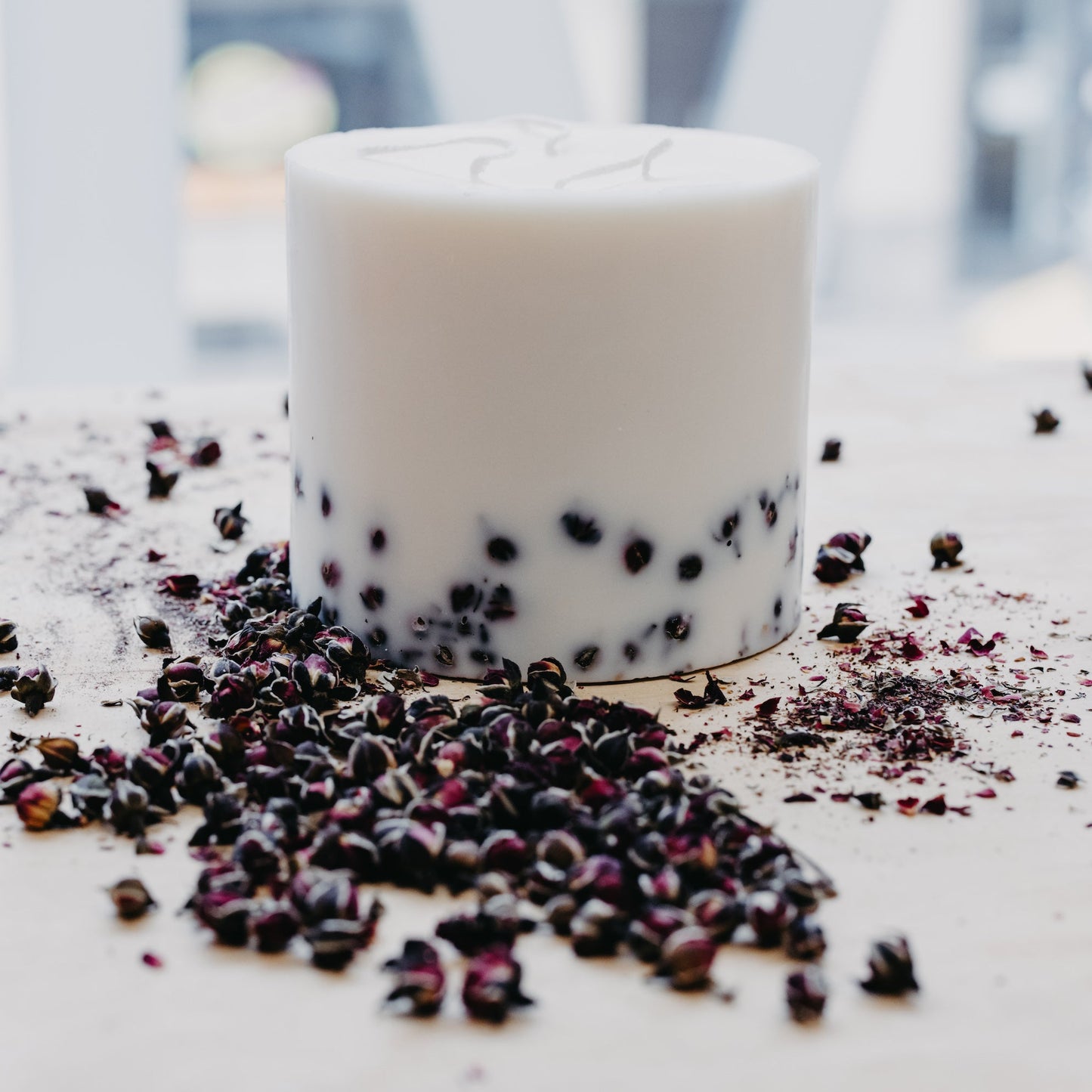 Rose large 3-wick pillar candle