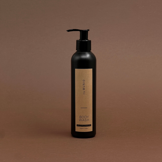 Wild flowers body wash in 200ml black bottle