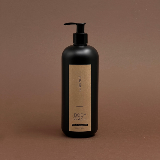 Wild flowers body wash in 500ml black bottle