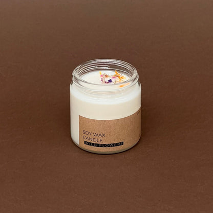 Wild flowers mini candle in glass votive