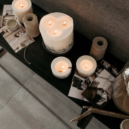 Moss large 3-wick pillar candle